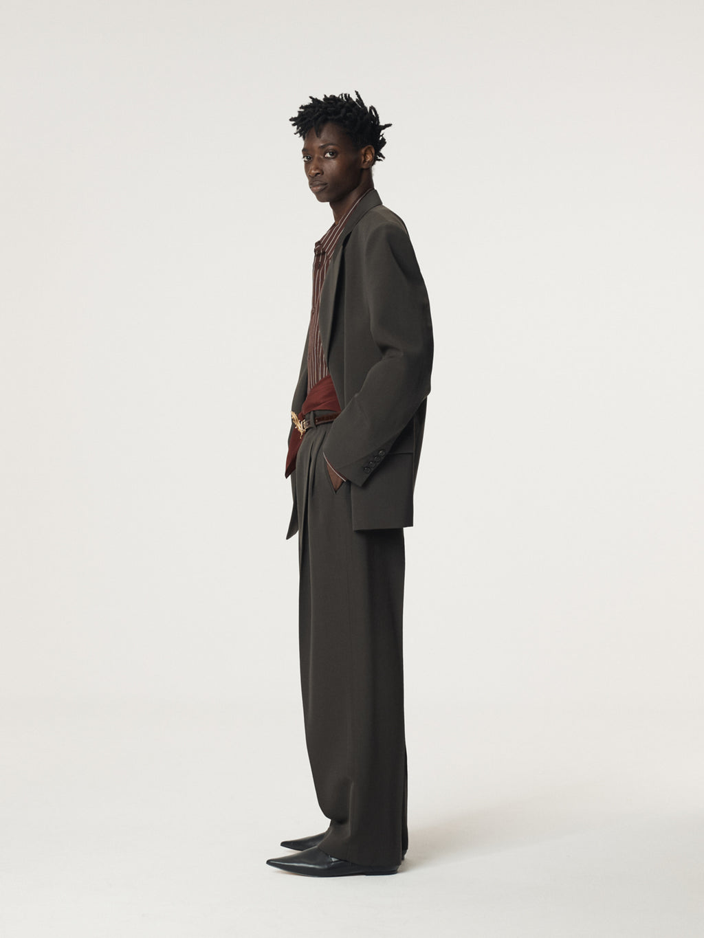 Recto - Styrene Double Breasted Suit Jacket (Charcoal Grey) product image 7 | TRAB K-Fashion Australia