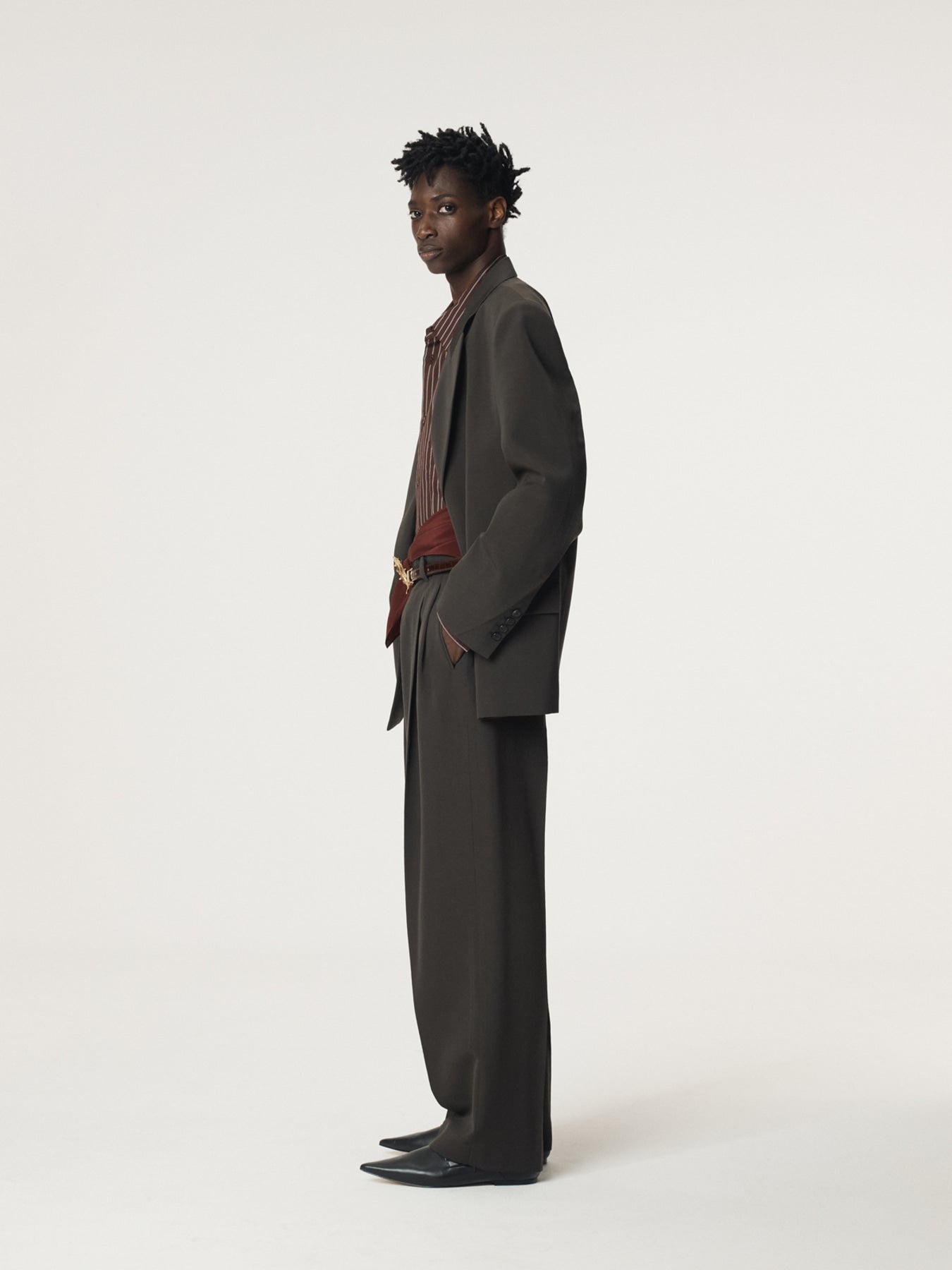 Recto - Styrene Double Breasted Suit Jacket (Charcoal Grey) product image 7 | TRAB K-Fashion Australia