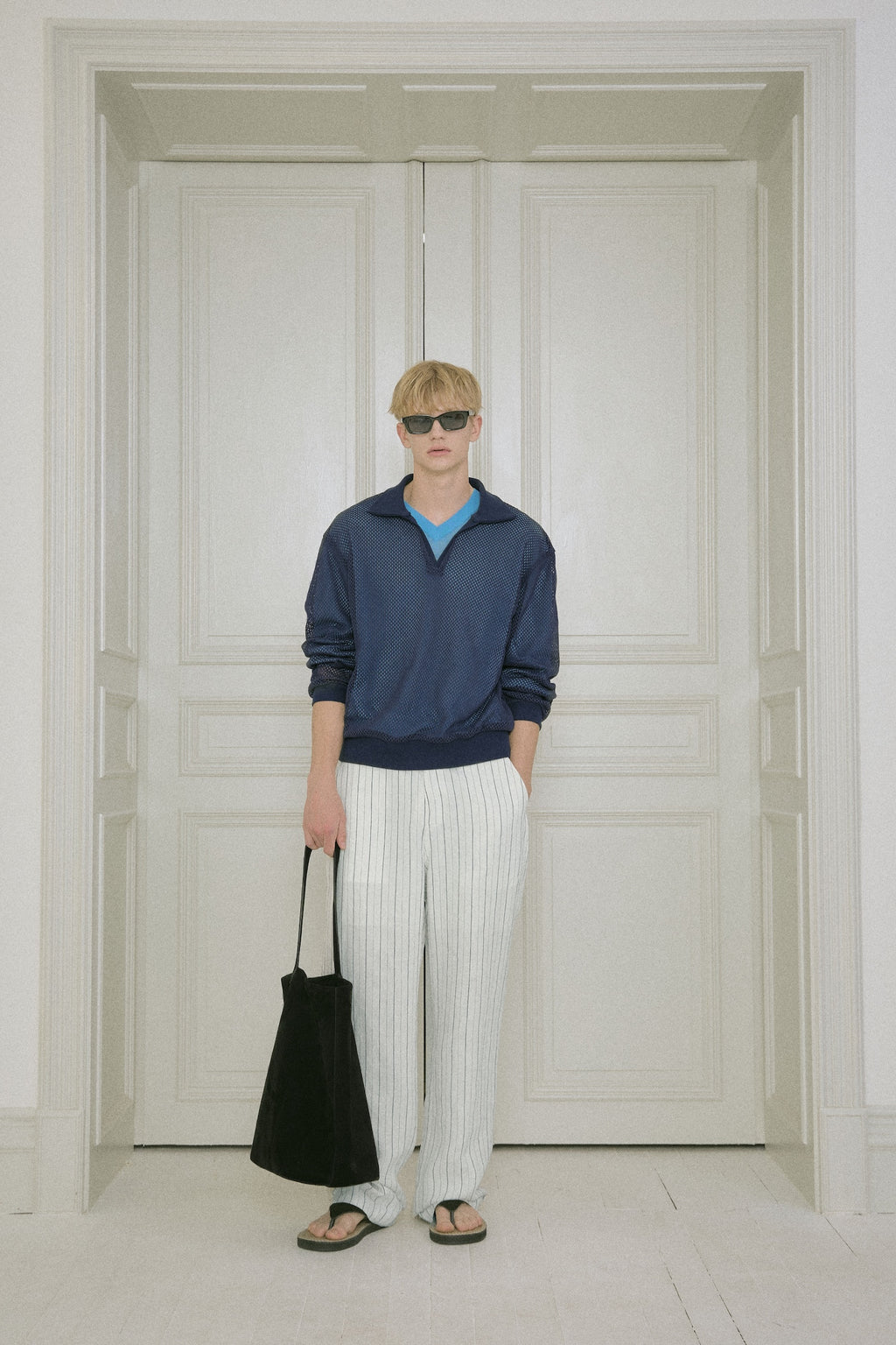 Stu - Stripe Linen Pants (White) product image 5 | TRAB K-Fashion Australia