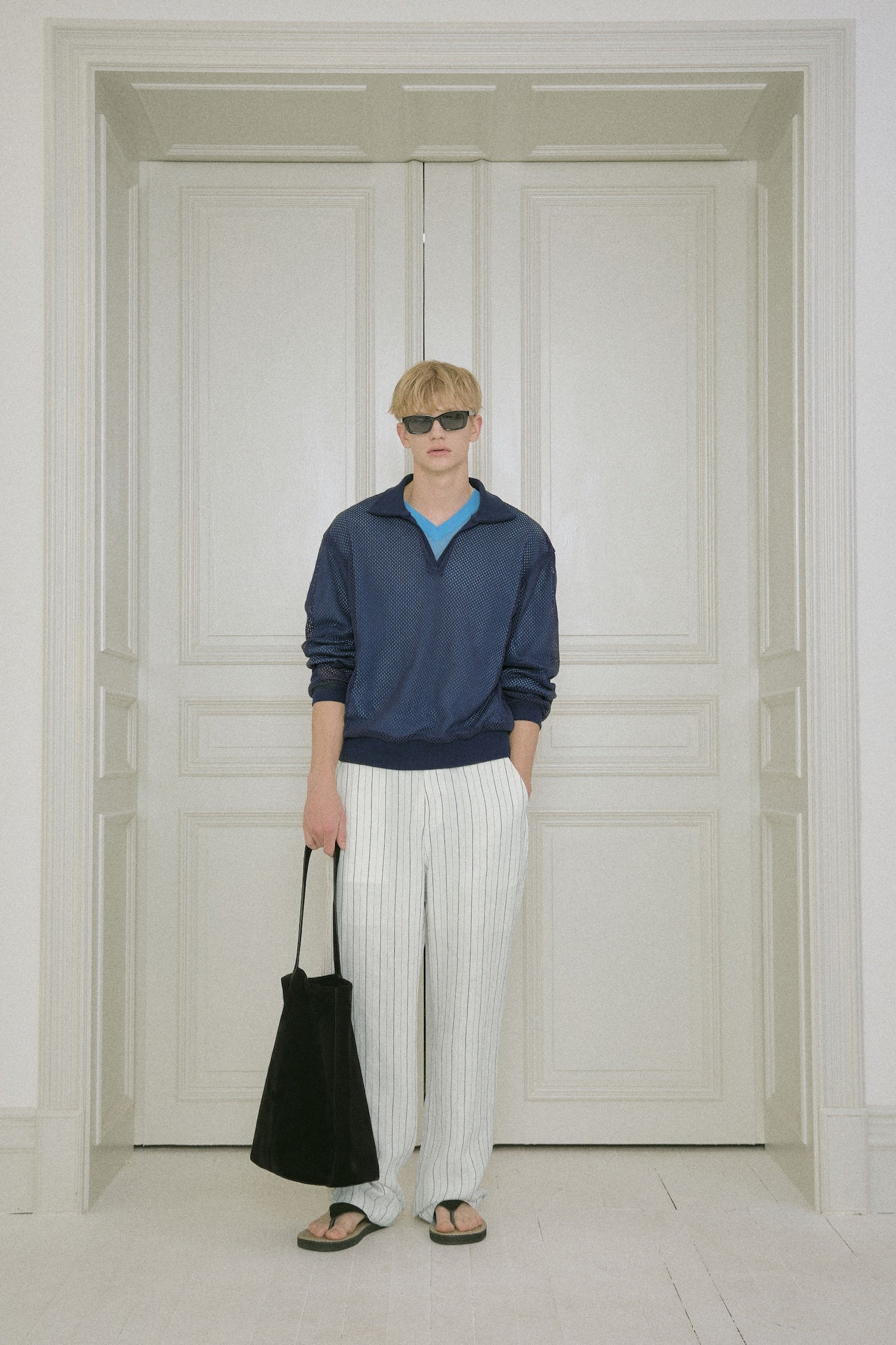 Stu - Stripe Linen Pants (White) product image 5 | TRAB K-Fashion Australia