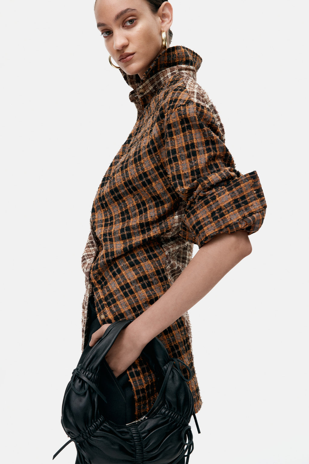 Andersson Bell - Twist Check Shirts (Brown) product image 5 | TRAB K-Fashion Australia