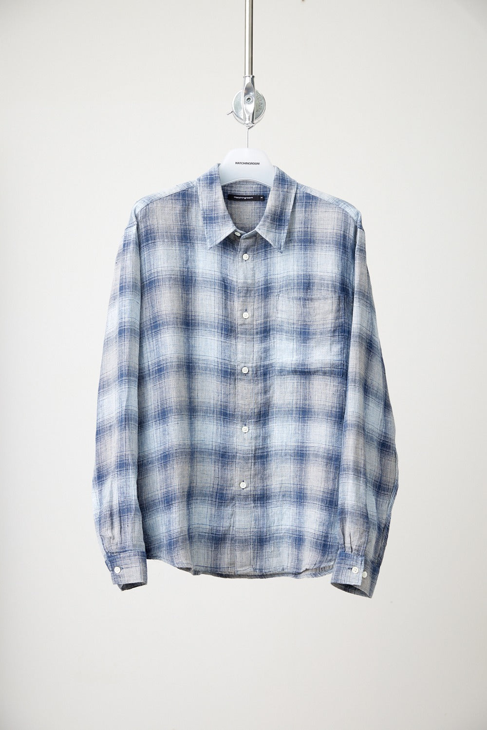 Hatchingroom - Museum Shirt Linen Check (Blue/Grey) product image 2 | TRAB K-Fashion Australia
