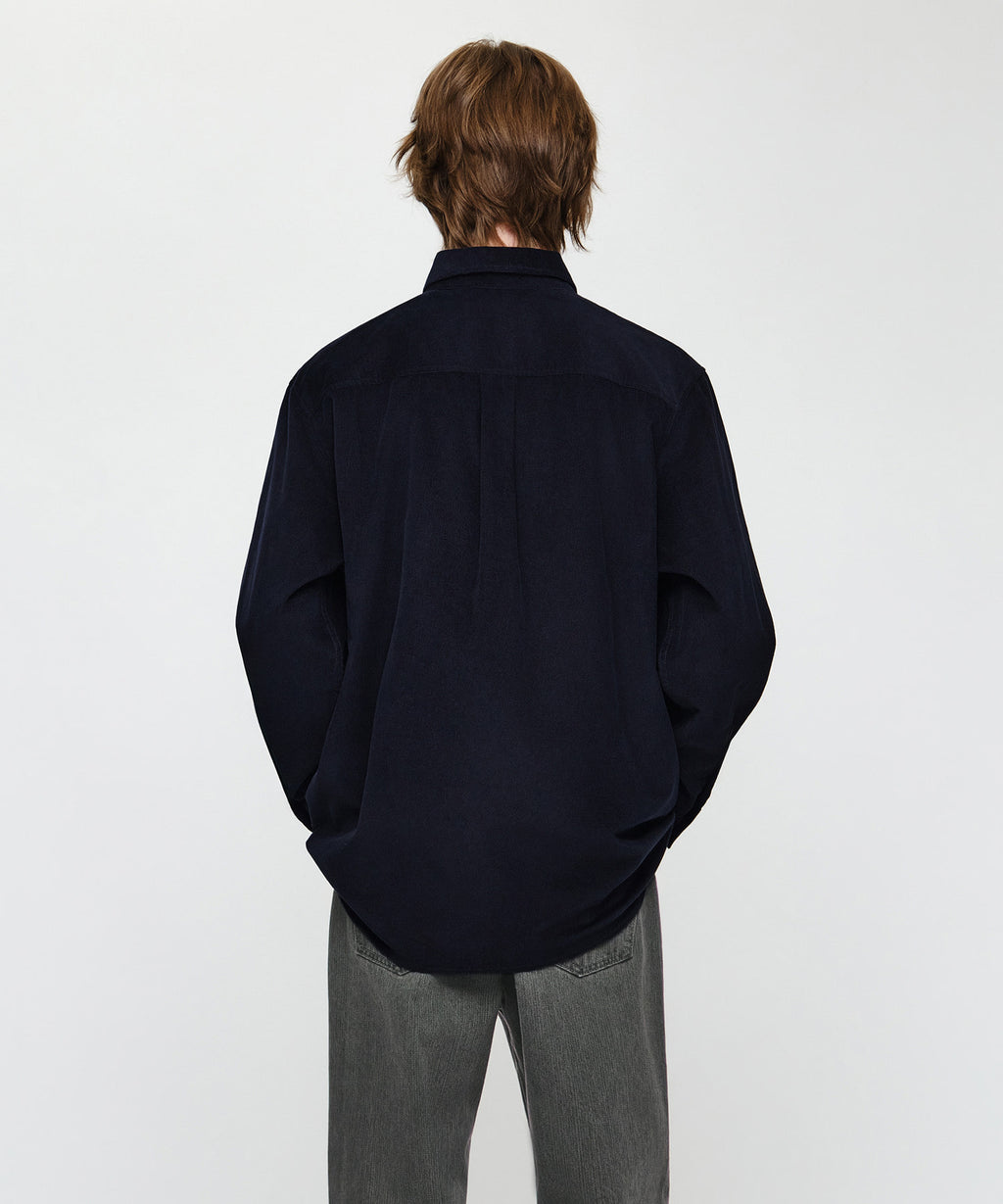 Marithe & Francois Girbaud - Micro Classic Logo Corduroy Shirt (Navy) product image 3 | TRAB K-Fashion Australia
