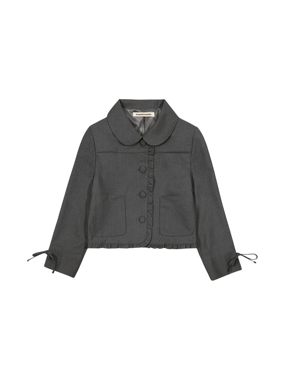 Margarin Fingers - Frill Ribbon Jacket (Grey) product image 2 | TRAB K-Fashion Australia