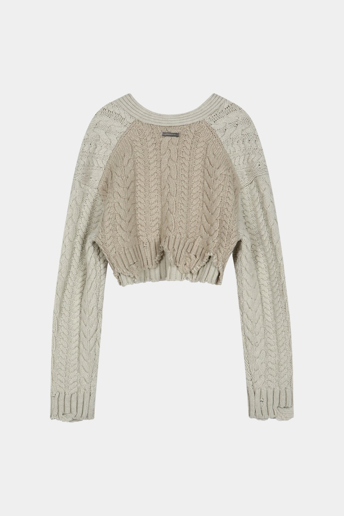 Andersson Bell - Cable Cropped Cardigan (Ivory/Ecru) product image 12 | TRAB K-Fashion Australia