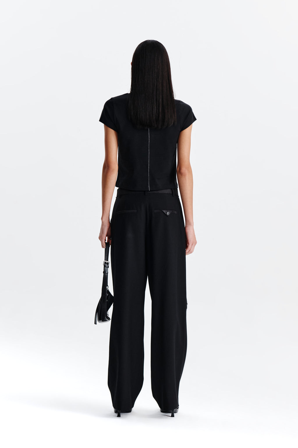 Matin Kim - Print Mixed Crop Top (Black) product image 7 | TRAB K-Fashion Australia