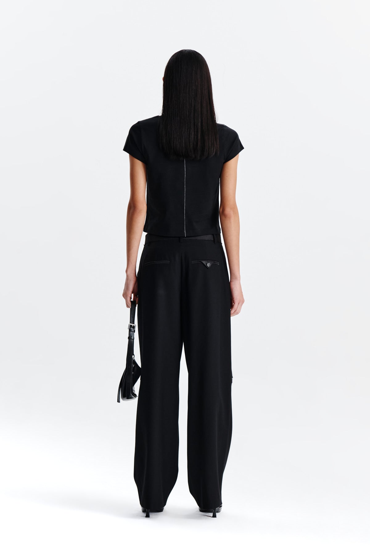 Matin Kim - Print Mixed Crop Top (Black) product image 7 | TRAB K-Fashion Australia