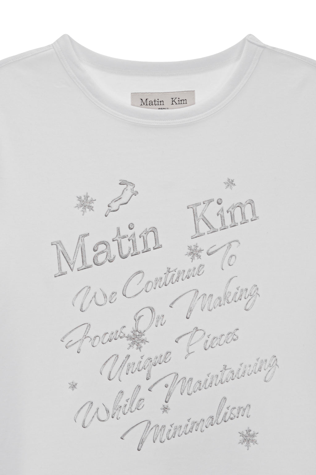 Matin Kim - Glow Printing Crop Top (White) product image 3 | TRAB K-Fashion Australia