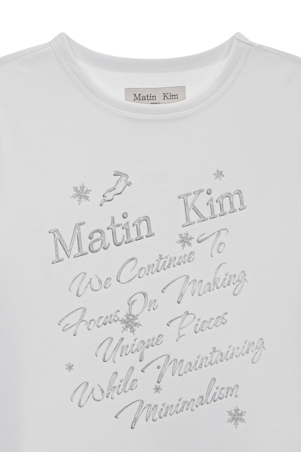 Matin Kim - Glow Printing Crop Top (White) product image 3 | TRAB K-Fashion Australia