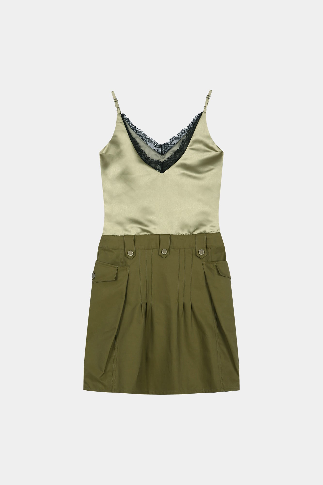 Andersson Bell - Lace Bra Printed Cargo Dress (Khaki) product image 10 | TRAB K-Fashion Australia
