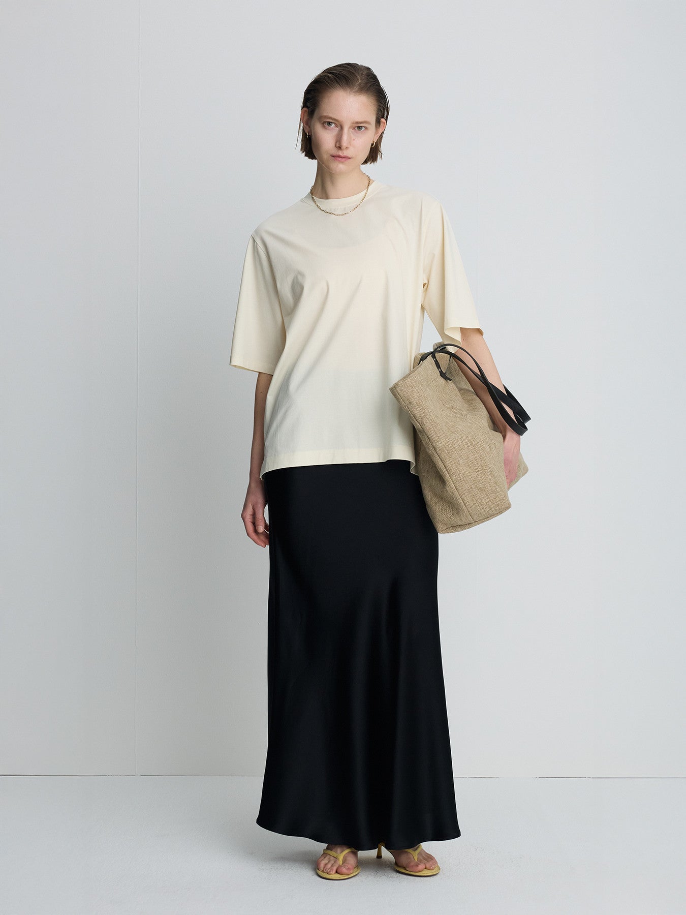 Tonywack - High-Density Relaxed Cotton T-Shirt (Pale Yellow) product image 1 | TRAB K-Fashion Australia
