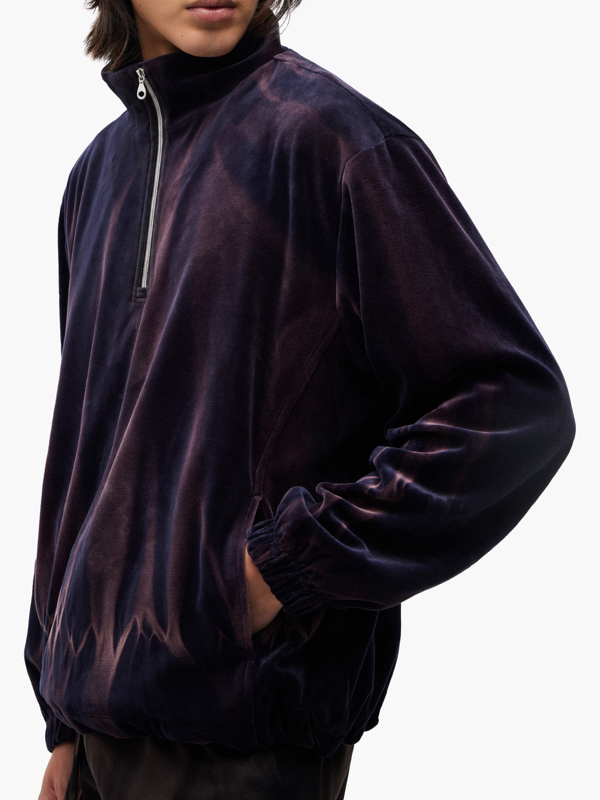 Jiyong Kim - Sun-Bleached Half-Zip Sweatshirt (Navy) product image 6 | TRAB K-Fashion Australia