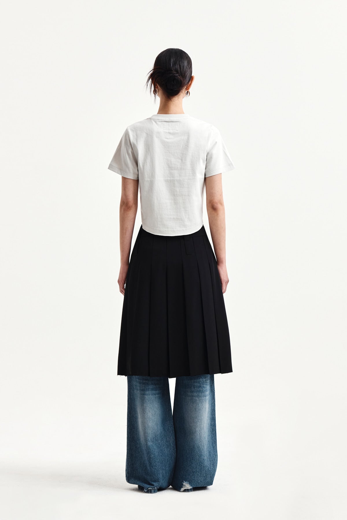 Matin Kim - Graffiti Round Hem Crop Top (Cream) product image 7 | TRAB K-Fashion Australia