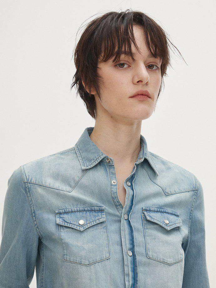 Tonywack - Washed Denim Western Shirt (Washed Light Blue) product image 5 | TRAB K-Fashion Australia