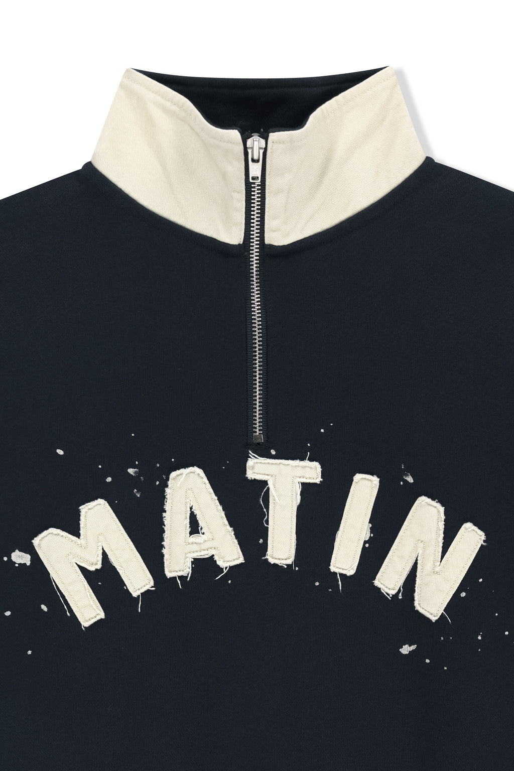 Matin Kim - Applique Logo Collar Quarter Zip Up (Navy) product image 3 | TRAB K-Fashion Australia