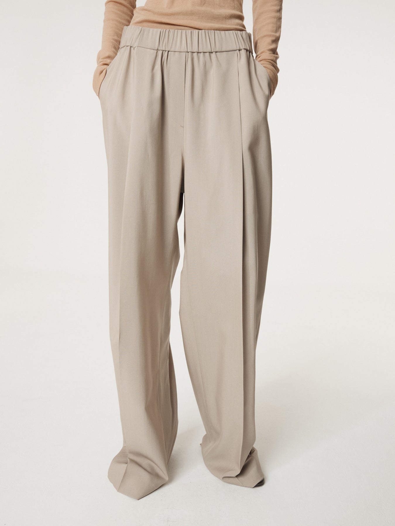 Recto - Banding Waist Wide Pants (Sepia Beige) product image 6 | TRAB K-Fashion Australia