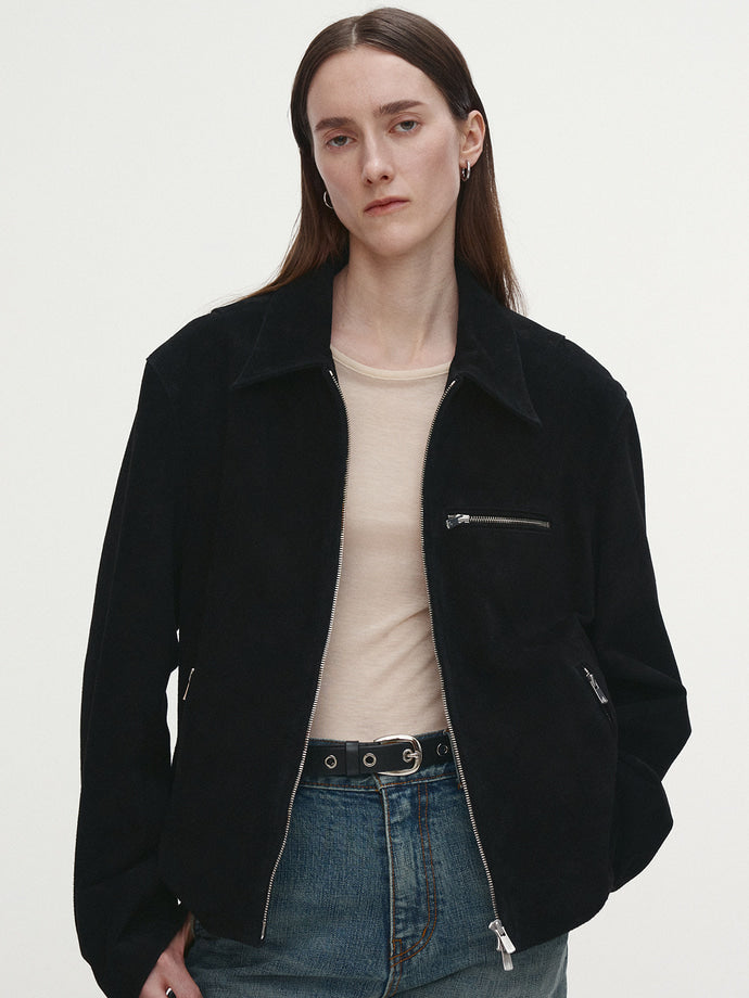 Tonywack - Suede Zip Blouson Jacket (Black) product image 5 | TRAB K-Fashion Australia