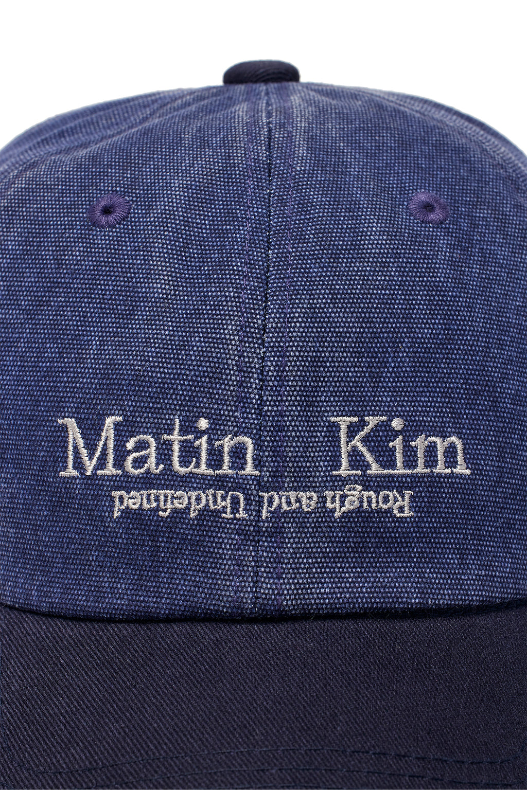 Matin Kim - Washed Oxford Two Tone Ball Cap (Navy) product image 4 | TRAB K-Fashion Australia