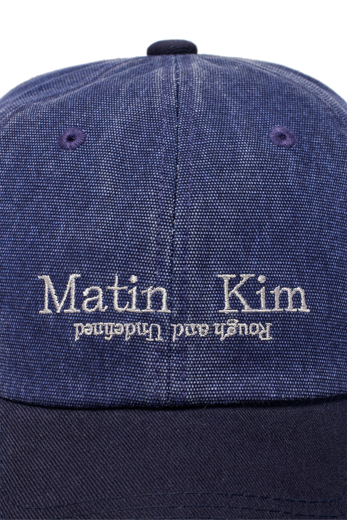 Matin Kim - Washed Oxford Two Tone Ball Cap (Navy) product image 4 | TRAB K-Fashion Australia