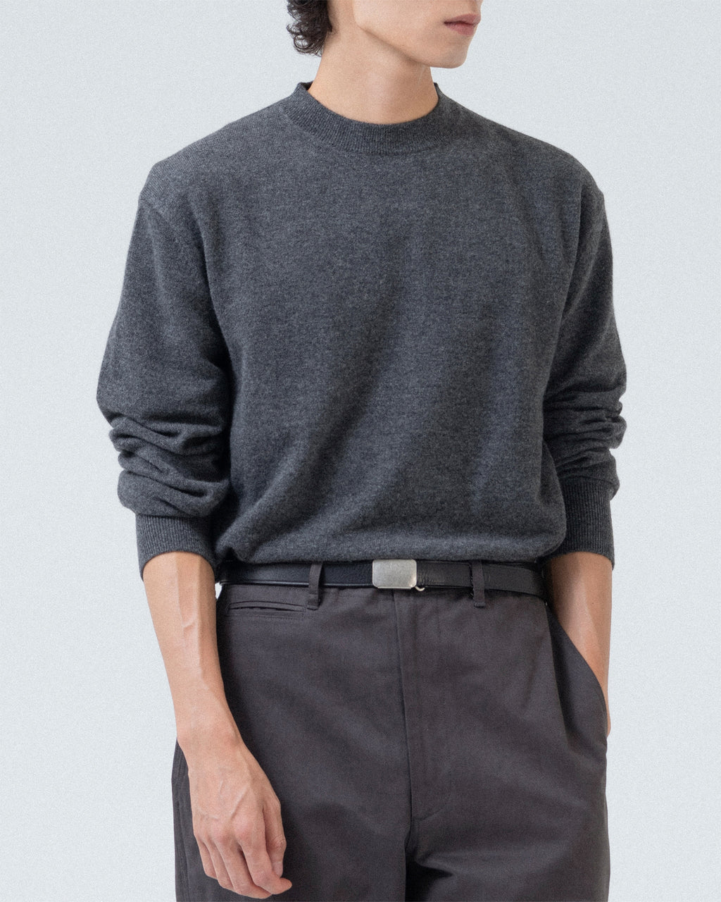 Brownyard - Extra Super Fine Crewneck Knit (Charcoal) product image 4 | TRAB K-Fashion Australia