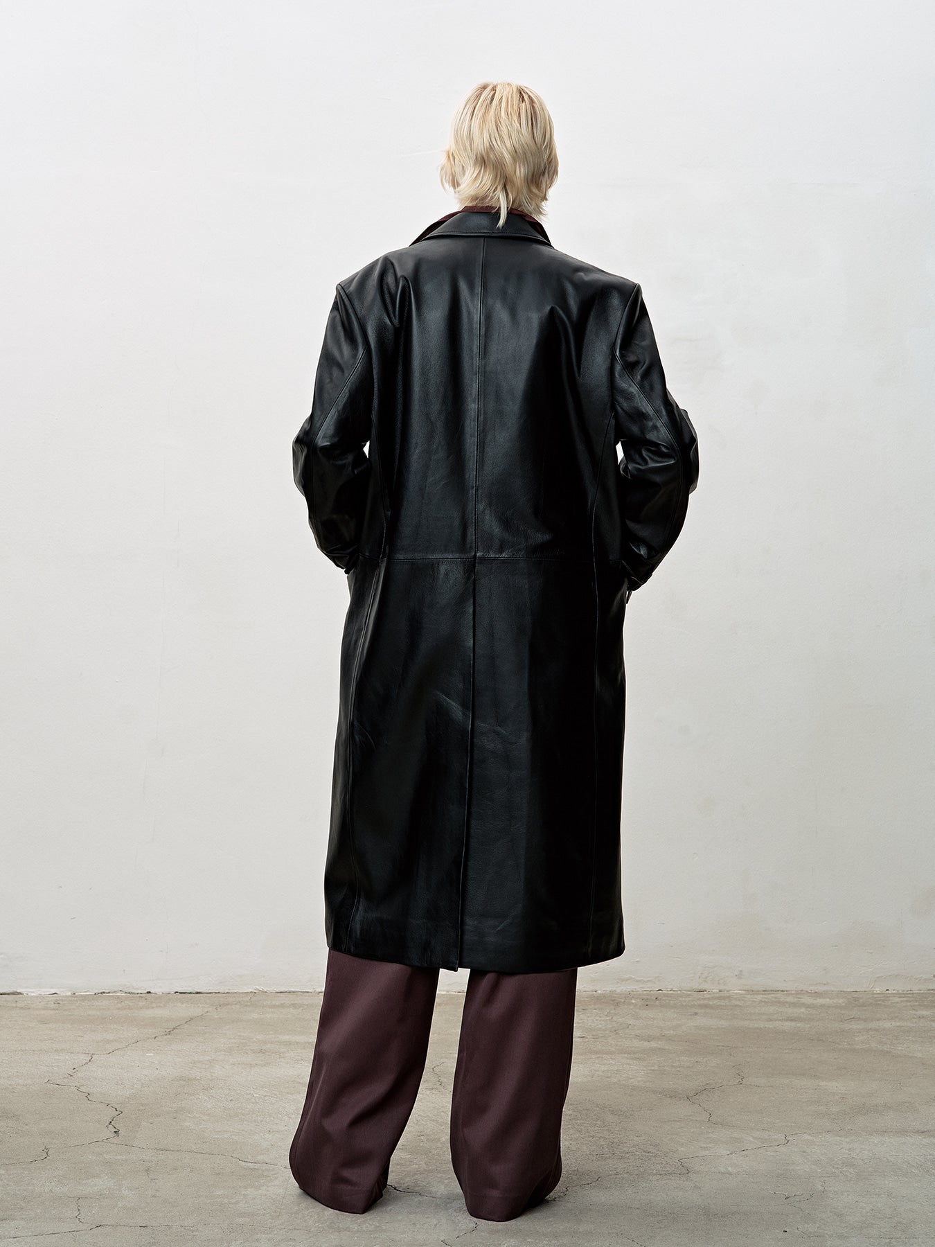 Tonywack - Nappa Leather Double-Breasted Coat (Black) product image 3 | TRAB K-Fashion Australia
