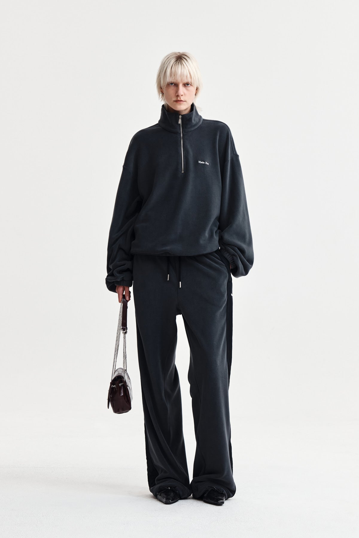 Matin Kim - Sherpa Fleece Drawstring Pants (Charcoal) product image 8 | TRAB K-Fashion Australia