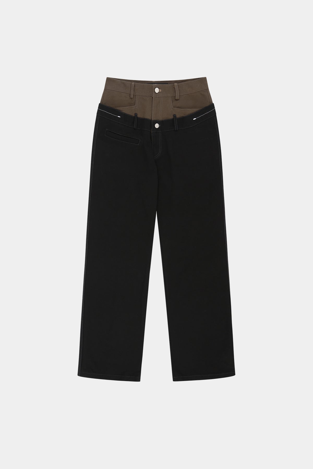 Andersson Bell - Double Waist Oxford Work Trousers (Black/Khaki) product image 11 | TRAB K-Fashion Australia