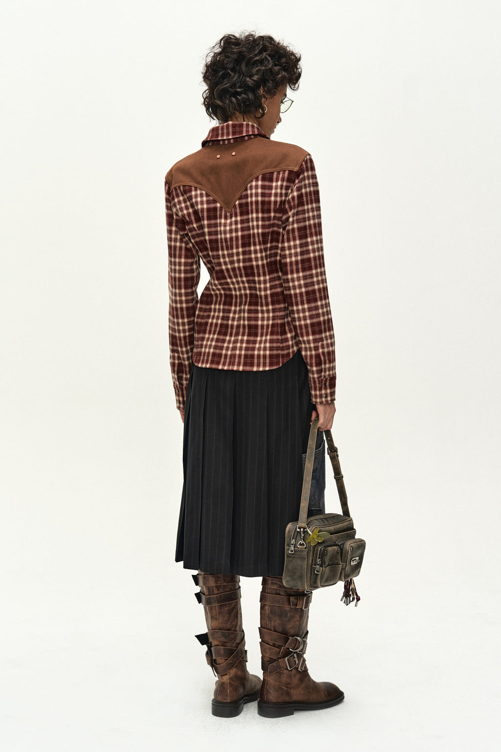Andersson Bell - Checkered Western Patched Shirt (red) (Red) product image 3 | TRAB K-Fashion Australia