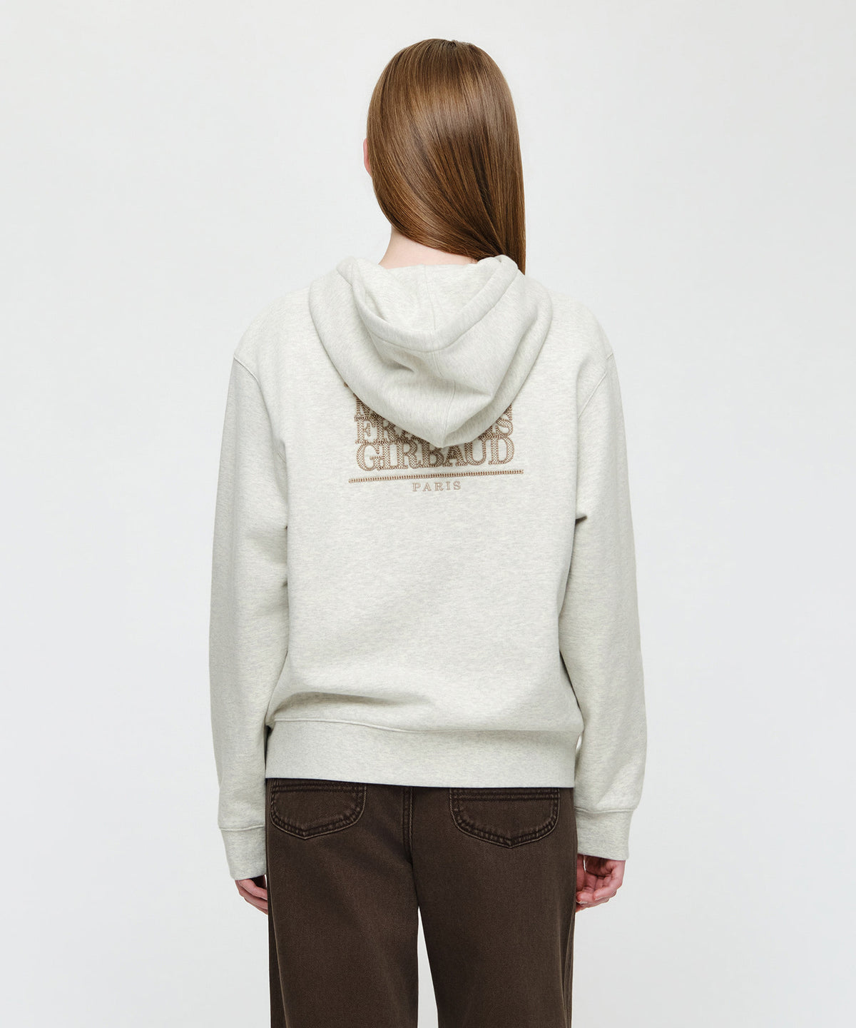 Marithe & Francois Girbaud - Back Classic Logo Hoodie Zipup (Oatmeal) product image 3 | TRAB K-Fashion Australia