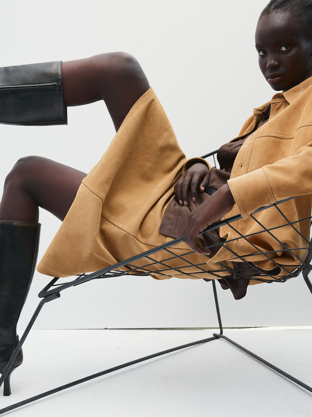 Tonywack - Suede Midi Skirt (Light Beige) product image 6 | TRAB K-Fashion Australia