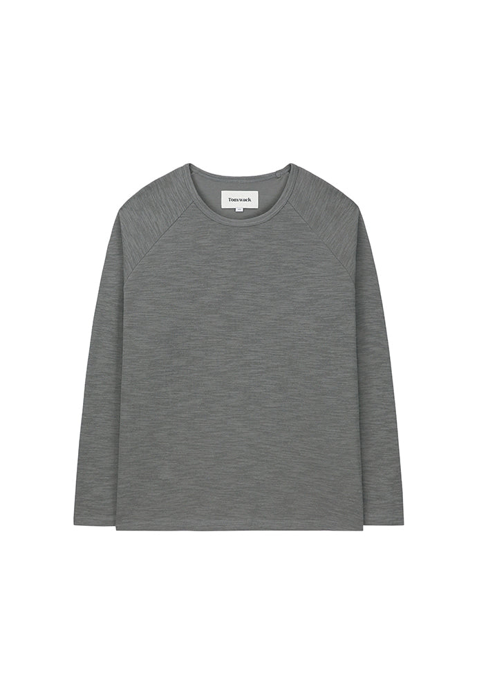 Tonywack - Slub Double Long Sleeve Top (Moss Grey) product image 5 | TRAB K-Fashion Australia
