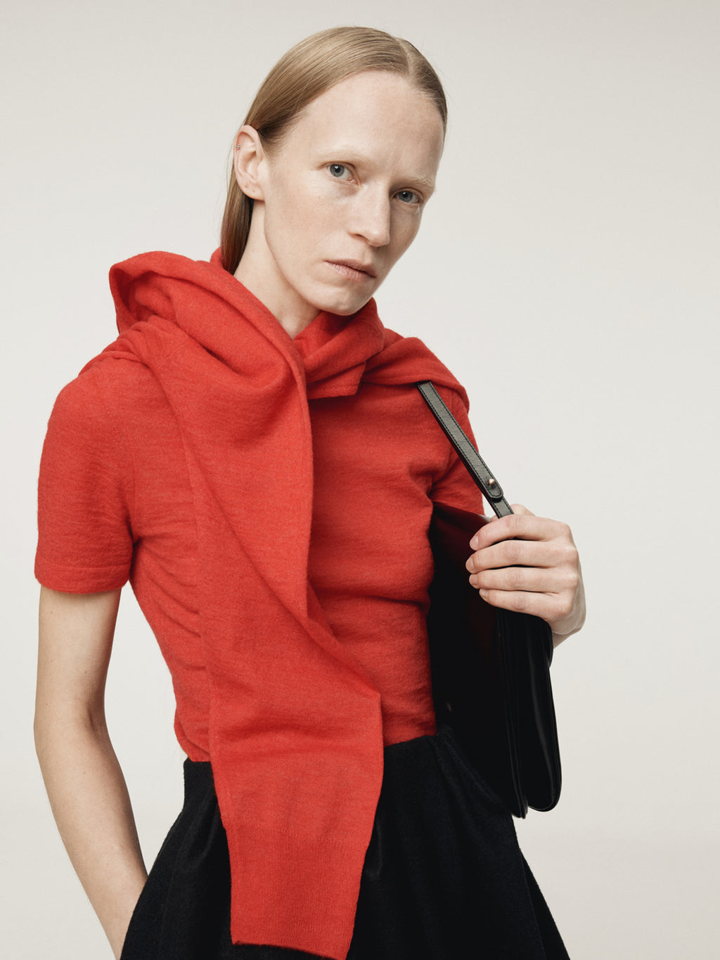 Recto - Rc Embroidery Sheer Knit Top (Scalet Red) product image 4 | TRAB K-Fashion Australia