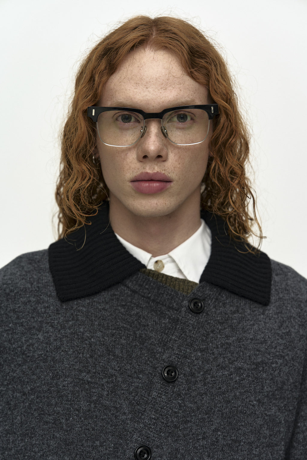 Andersson Bell - Layered Collar Cardigan (Charcoal) product image 5 | TRAB K-Fashion Australia