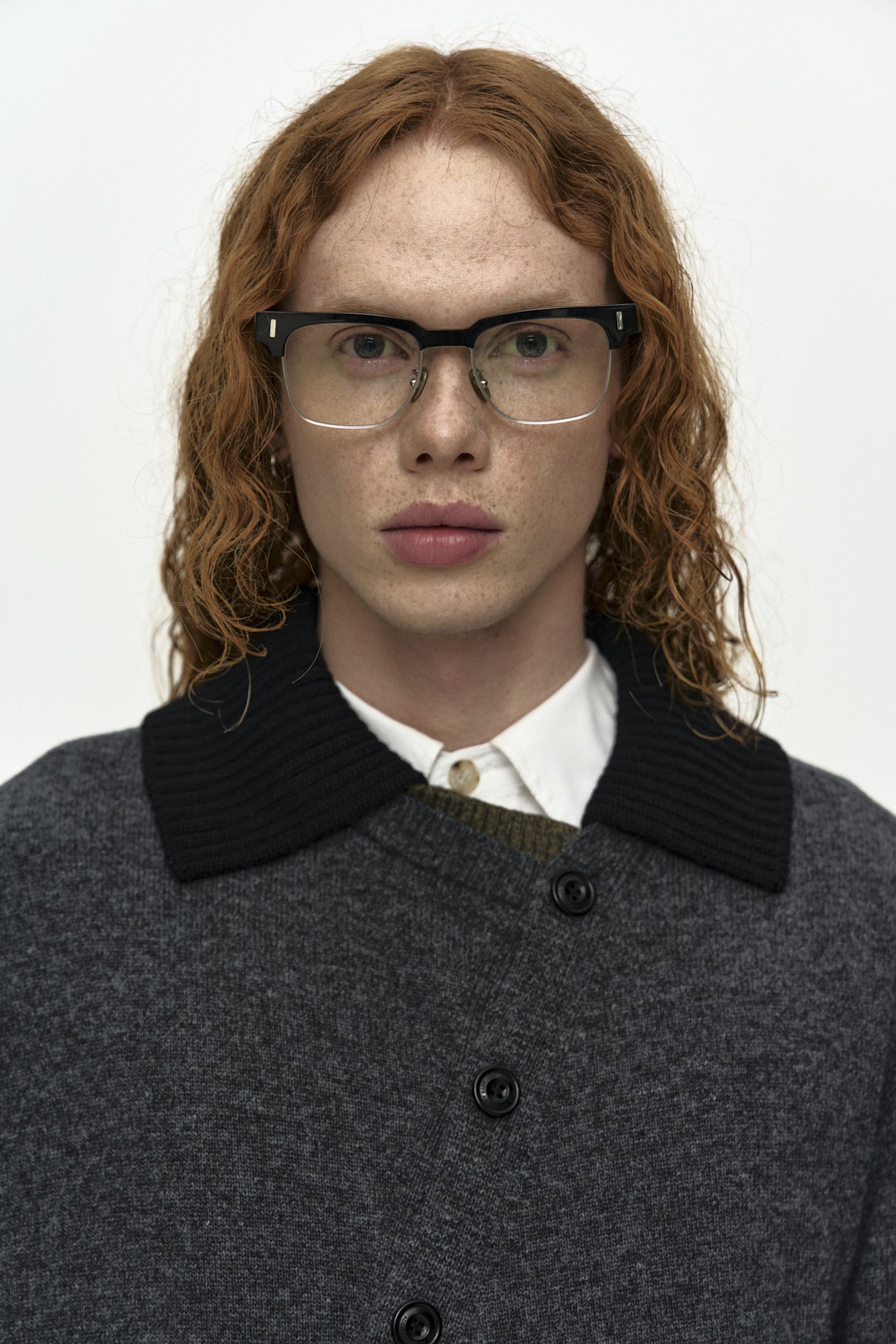 Andersson Bell - Layered Collar Cardigan (Charcoal) product image 5 | TRAB K-Fashion Australia