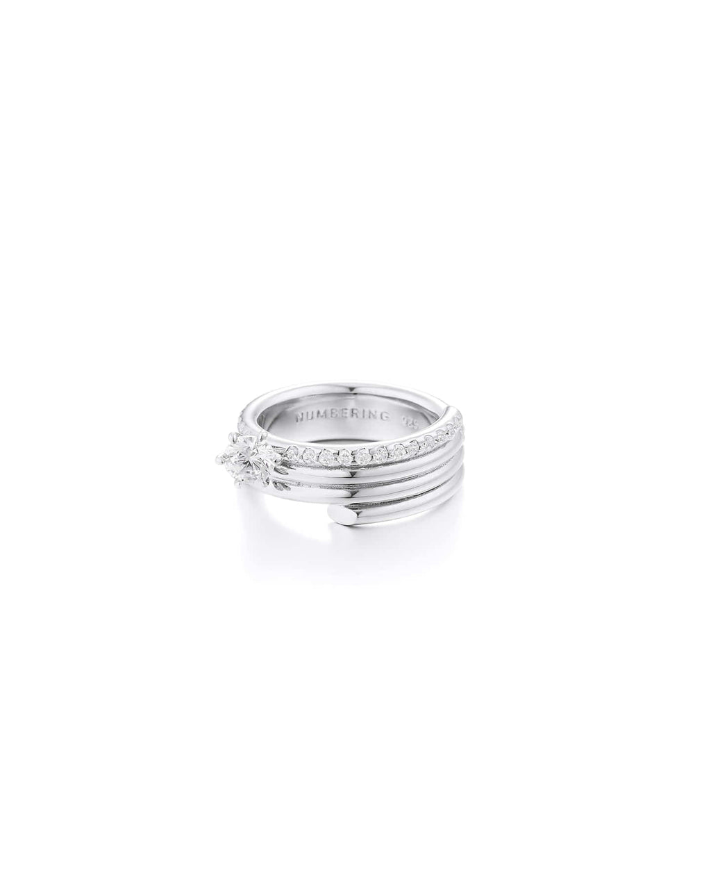 Numbering - Coil Spiral Pave Ring / 6 Prong #8408 product image 9 | TRAB K-Fashion Australia