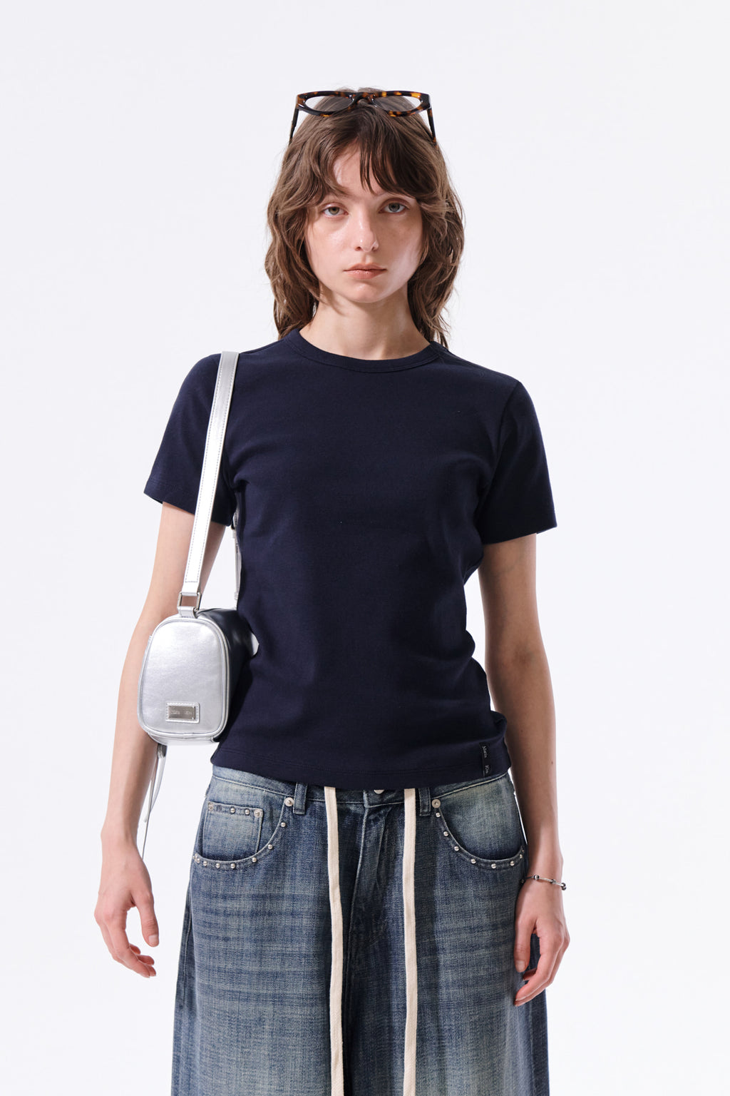 Matin Kim - Label Detail Slim Fit Top (Navy) product image 10 | TRAB K-Fashion Australia