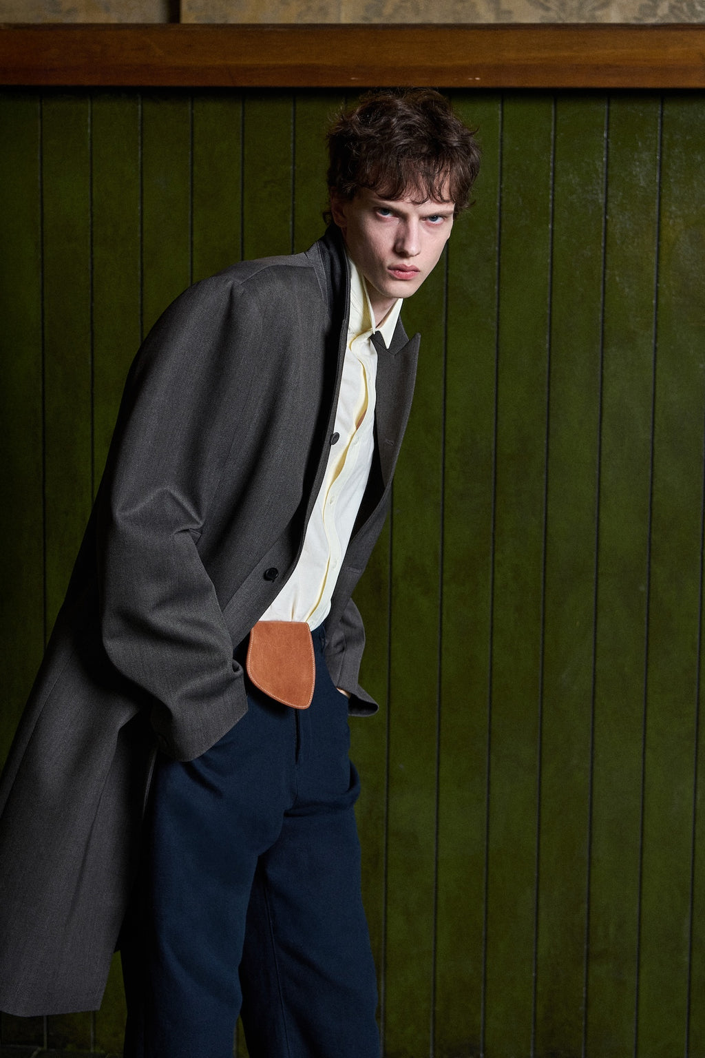 STU - Slanted 3 Button Wool Single Coat (Grey) product image 5 | TRAB K-Fashion Australia