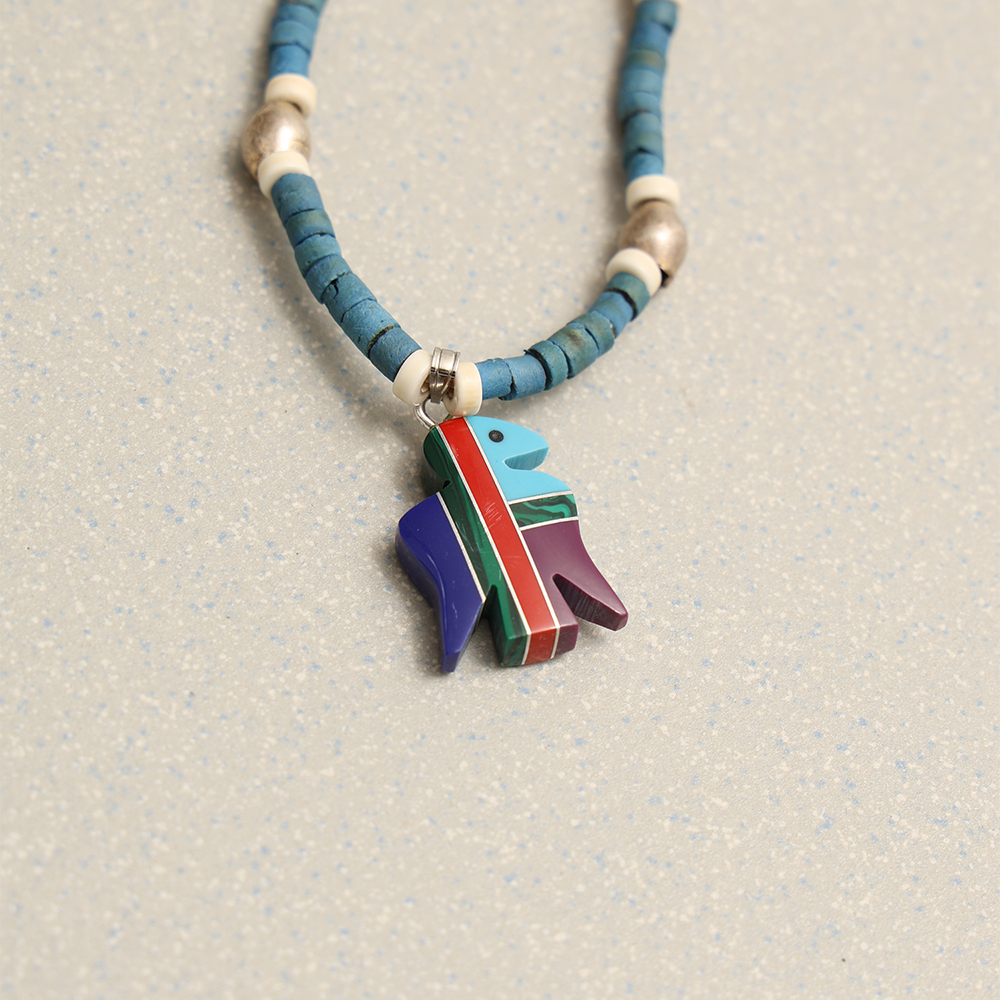 Towtow Archive - Eagle Charm Beads Necklace (Blue) product image 2 | TRAB K-Fashion Australia