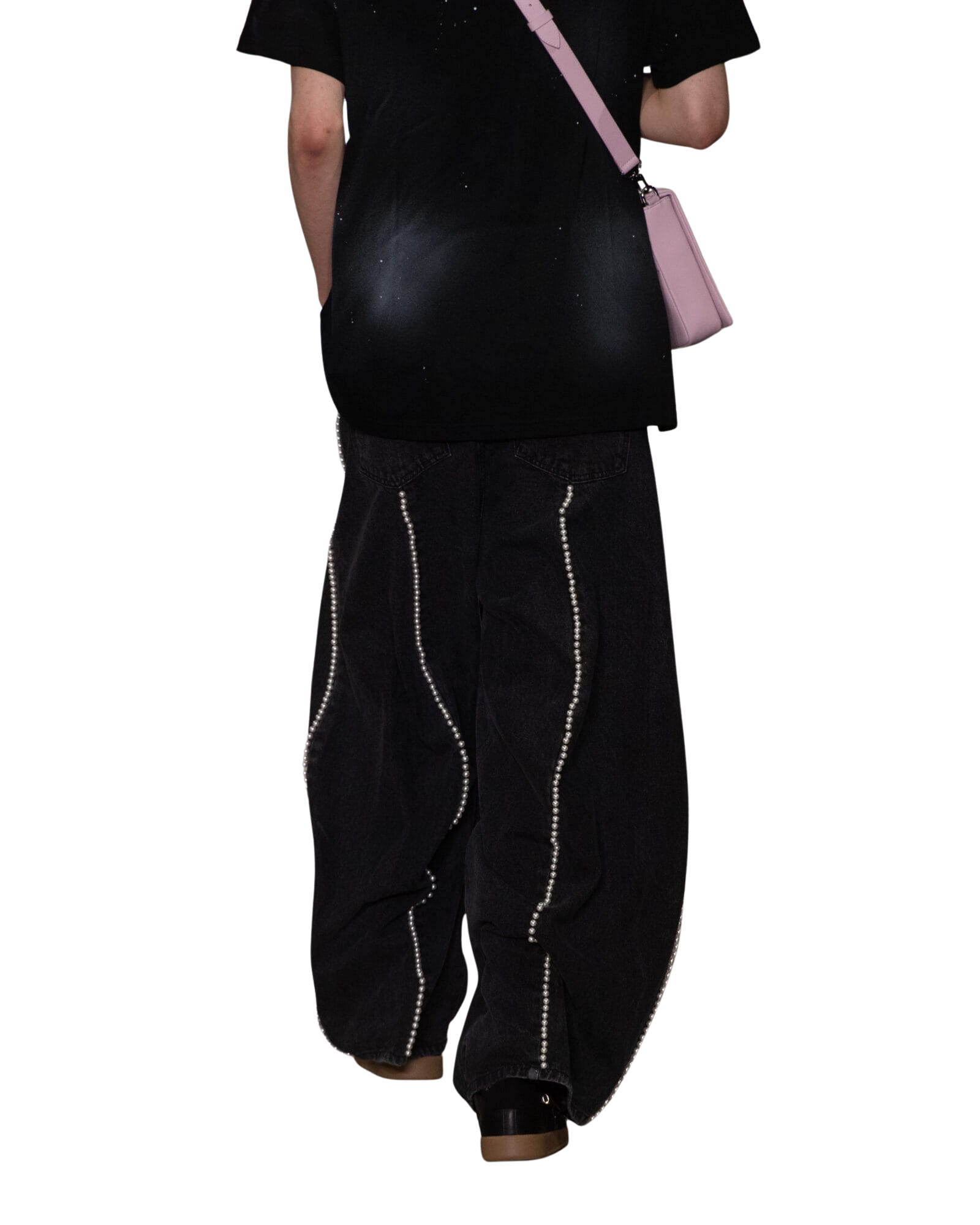 Kimhe Kim - Pearl Embellished Balloon Jeans (Black) product image 4 | TRAB K-Fashion Australia