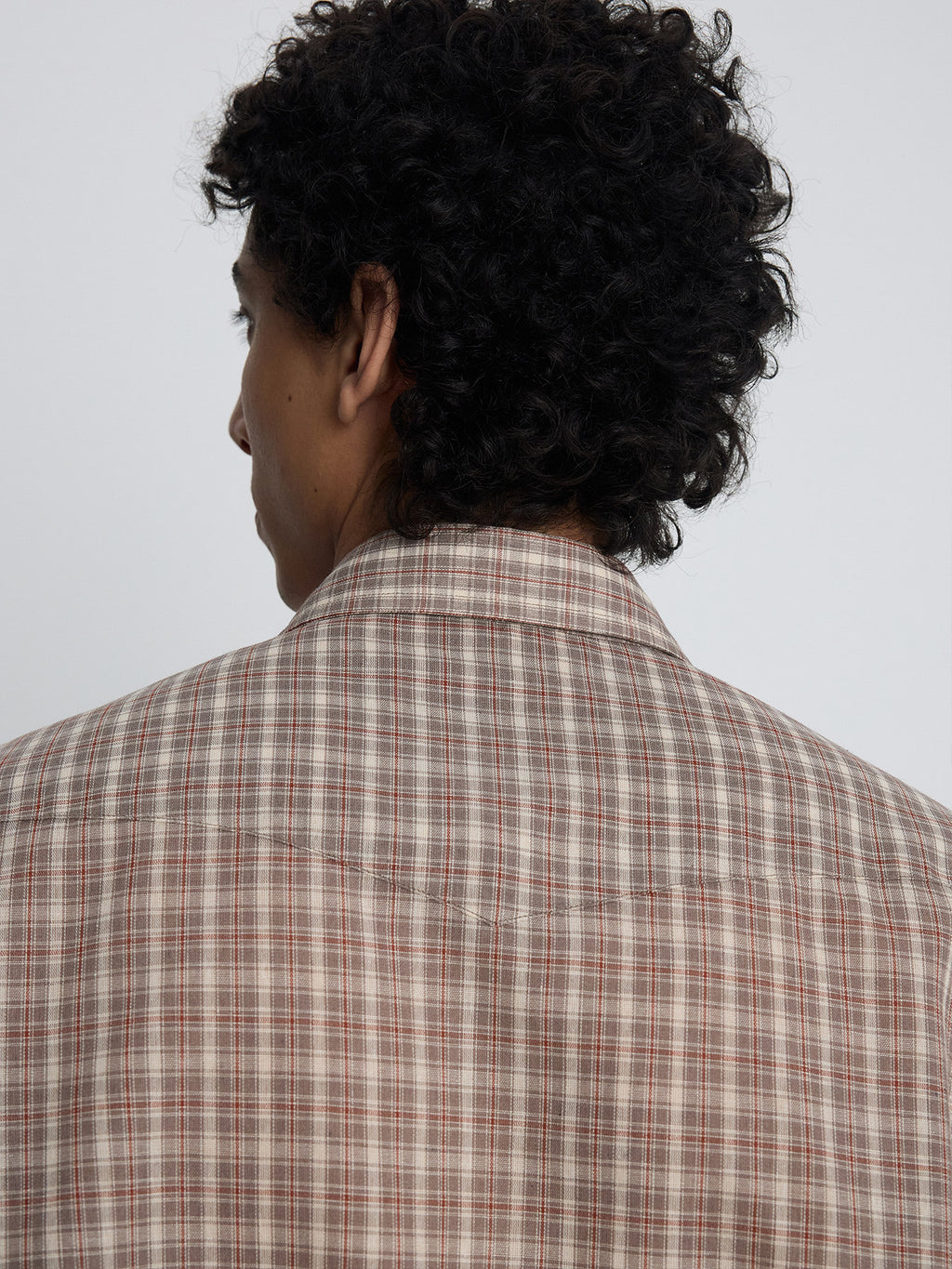 Tonywack - Checked Cotton Blend Western Shirt (Taupe/Amber) product image 9 | TRAB K-Fashion Australia