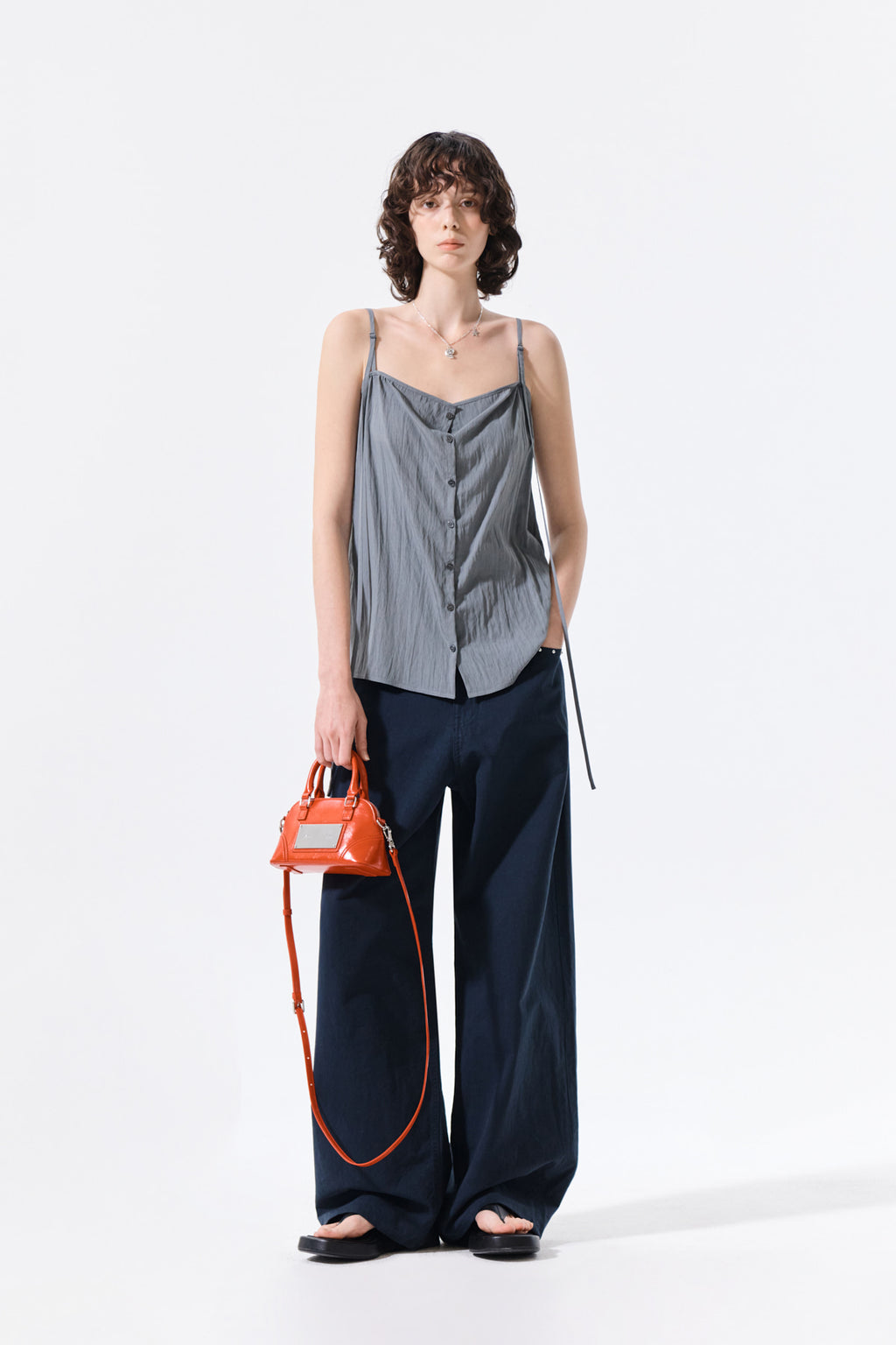 Matin Kim - Button Sleeveless Blouse (Grey) product image 10 | TRAB K-Fashion Australia