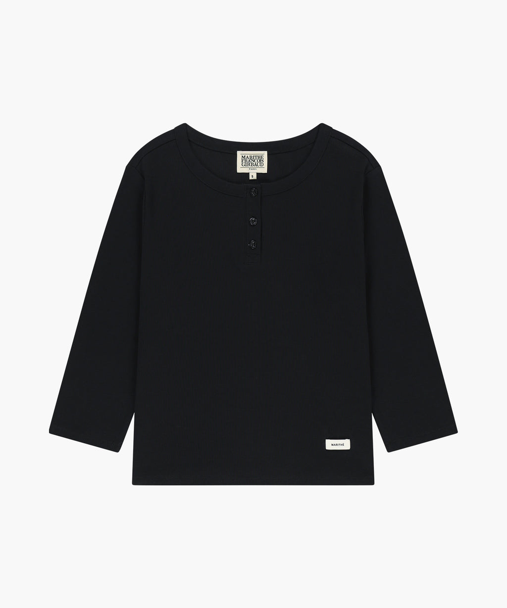 Marithe & Francois Girbaud - Basic Henley Neck 3/4 Sleeve (Black) product image 5 | TRAB K-Fashion Australia