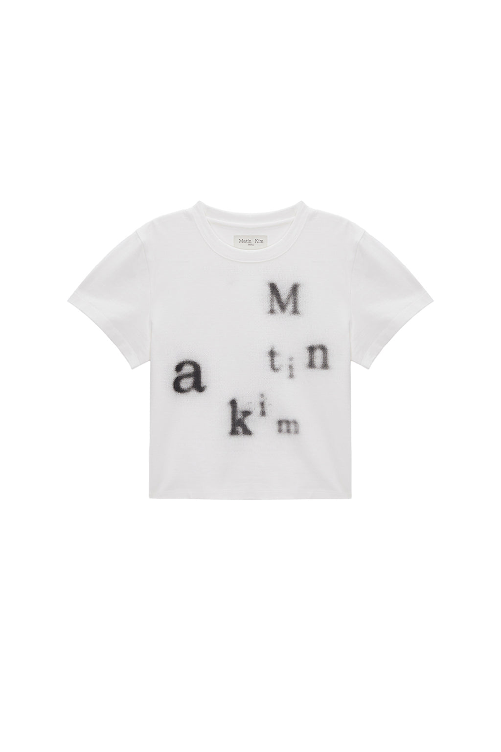 Matin Kim - Blurred Logo Crop Top (White) product image 1 | TRAB K-Fashion Australia