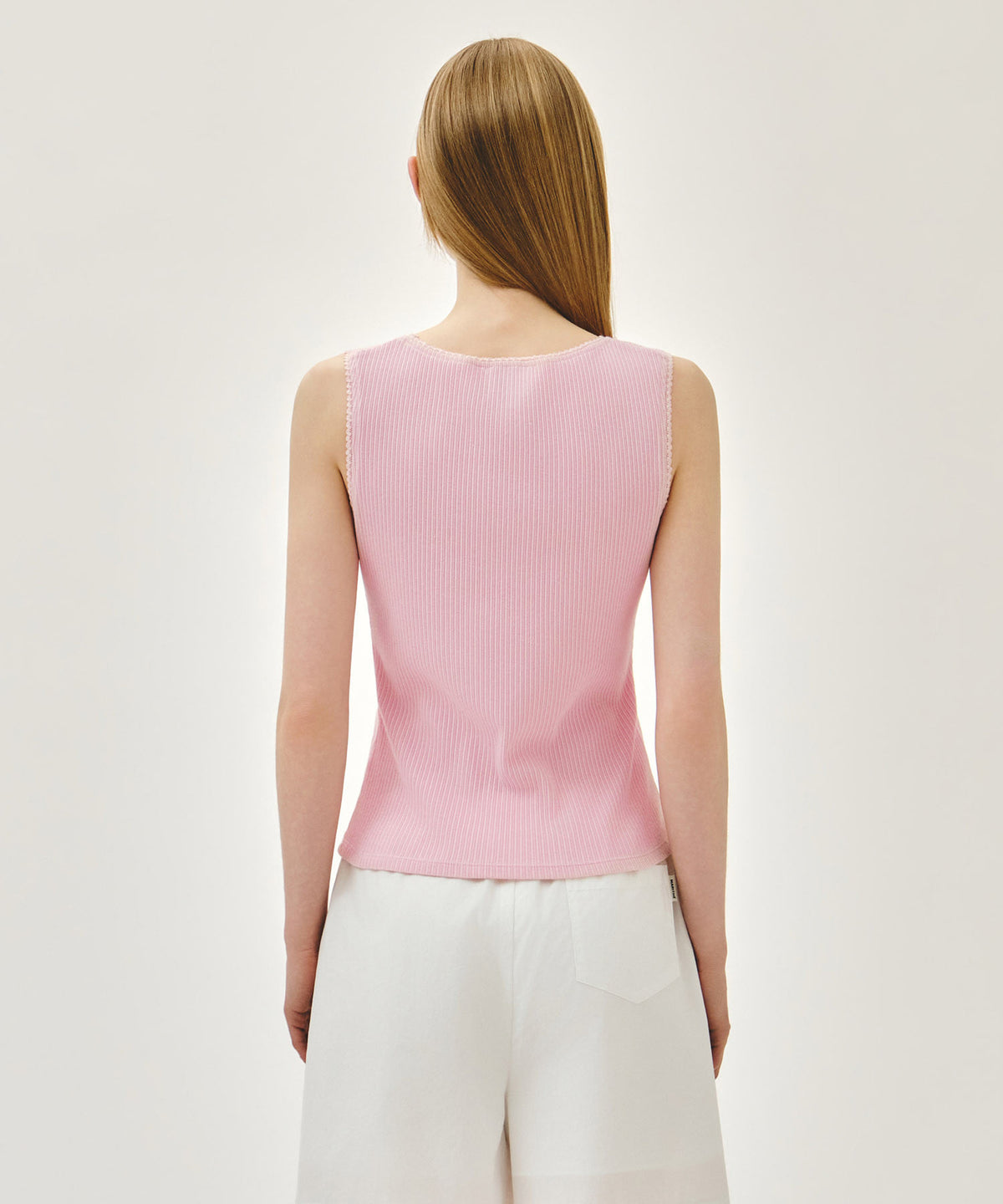 Marithe & Francois Girbaud - Lace Detail Sleeveless (Pink) product image 3 | TRAB K-Fashion Australia