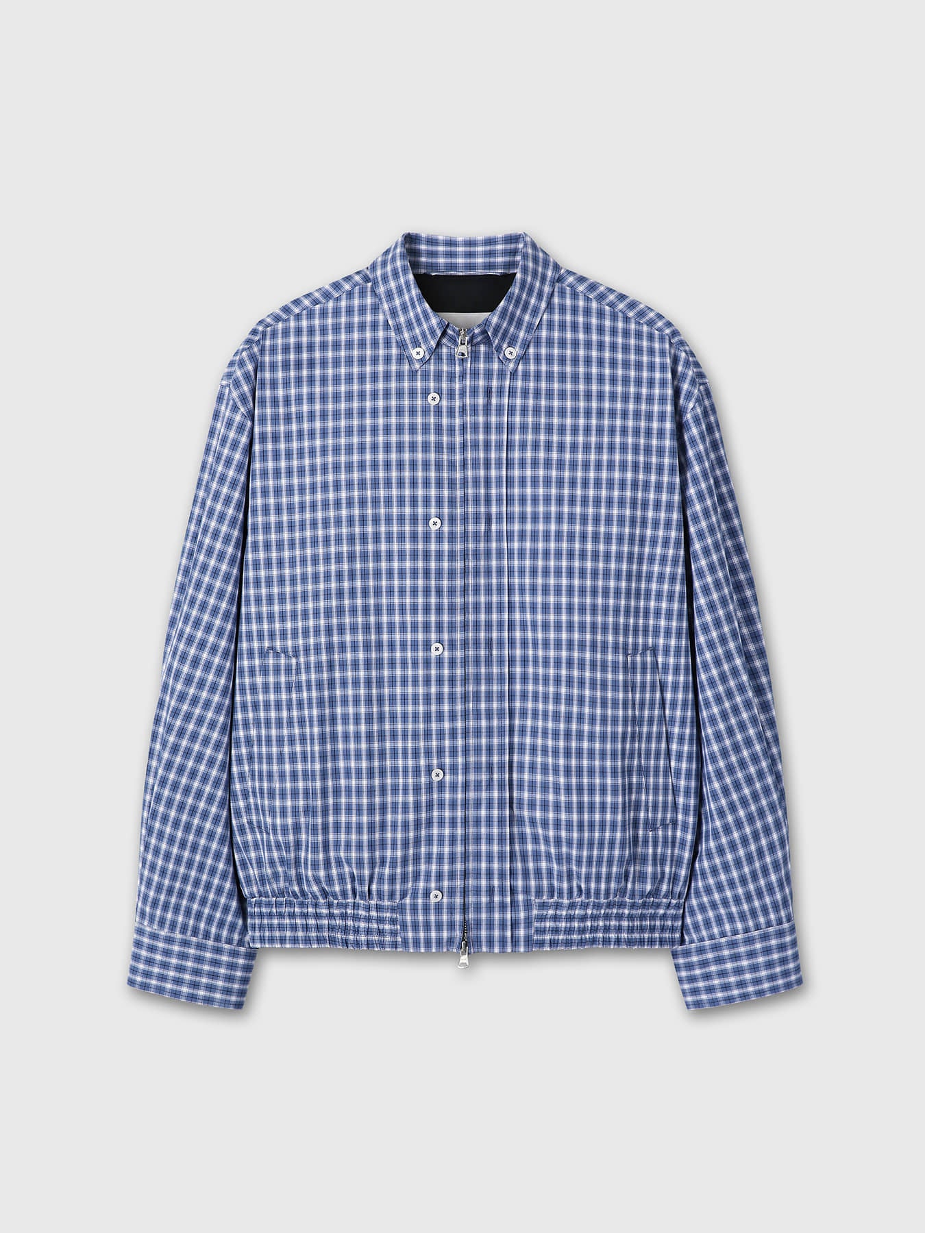 Tonywack - Checked Cotton Button-Down Blouson (Blue) product image 9 | TRAB K-Fashion Australia