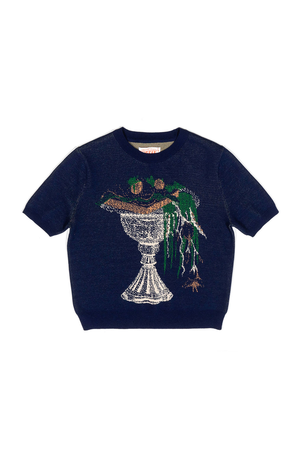 Ioedle - Royal Sandwich Jacquard Crop Top (Navy) product image 2 | TRAB K-Fashion Australia
