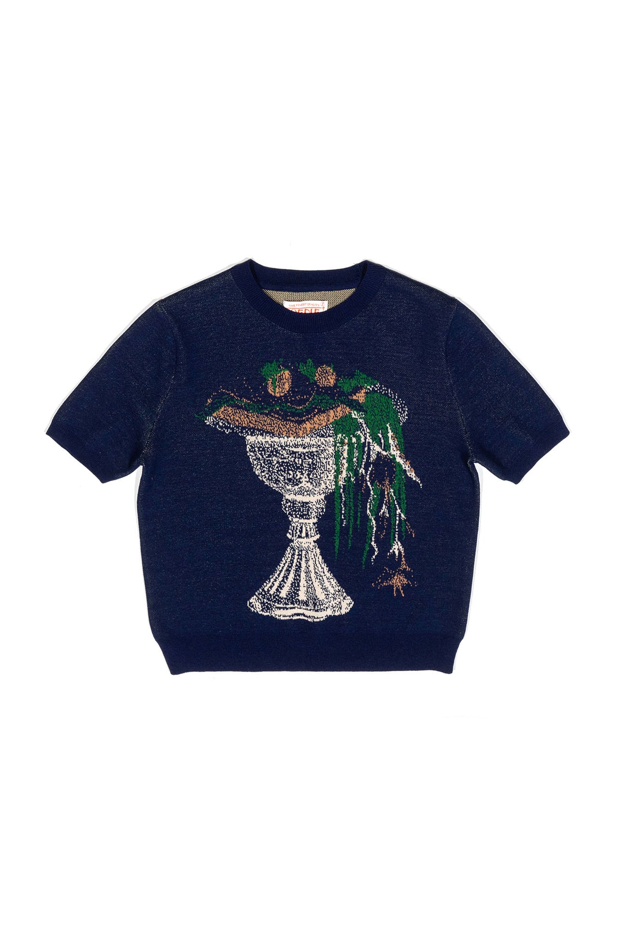 Ioedle - Royal Sandwich Jacquard Crop Top (Navy) product image 2 | TRAB K-Fashion Australia