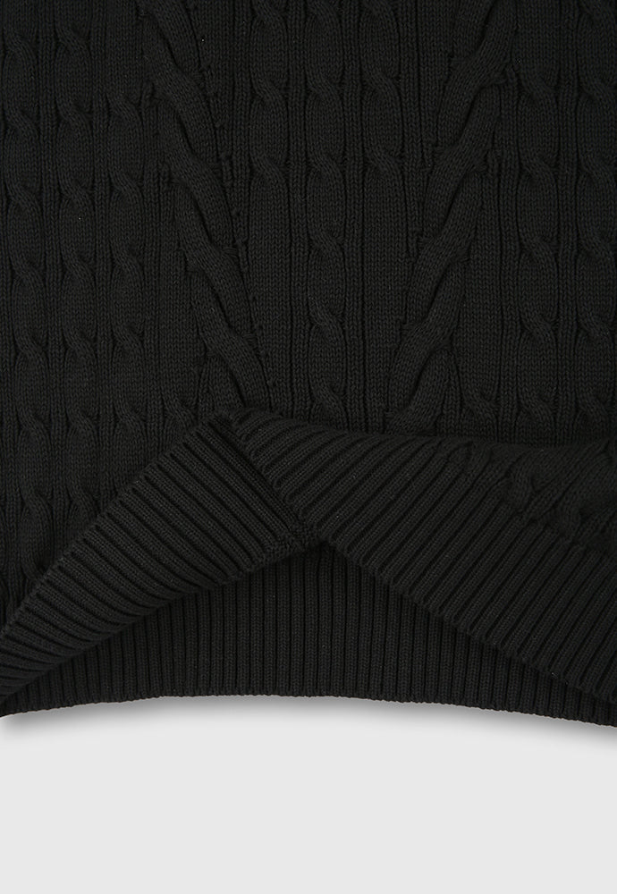 Tonywack - Cotton Twist V-Cable Knit Vest (Black) product image 12 | TRAB K-Fashion Australia