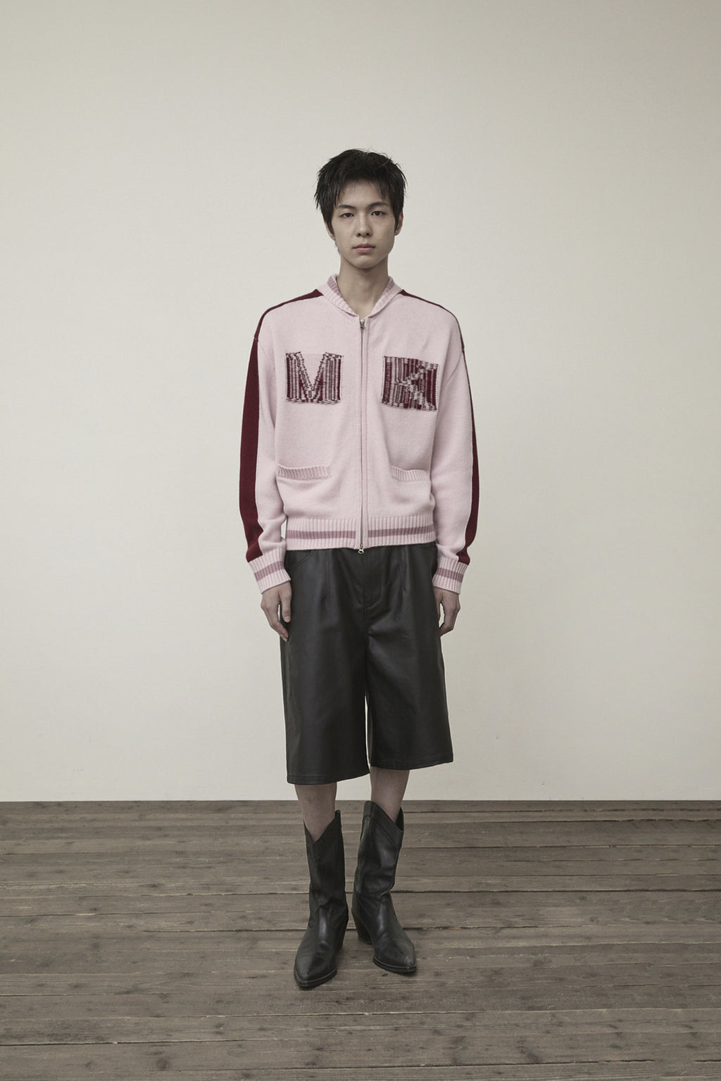 Matin Kim - Matin Kim Initial Knit Zip Up (Pink) product image 9 | TRAB K-Fashion Australia