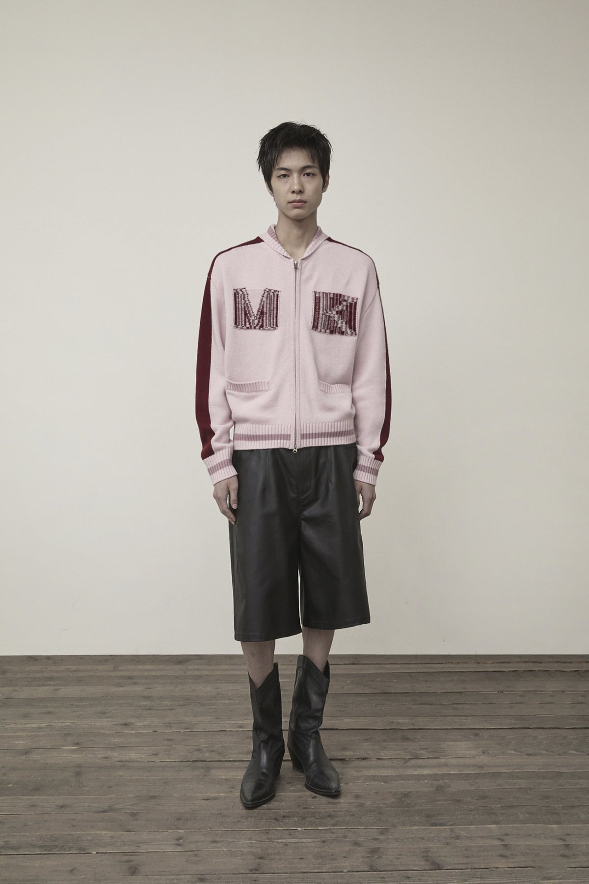 Matin Kim - Matin Kim Initial Knit Zip Up (Pink) product image 9 | TRAB K-Fashion Australia